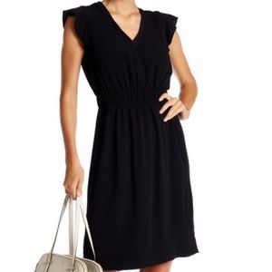 Kate Spade Black Fluid Crepe Frill Dress